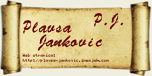 Plavša Janković vizit kartica